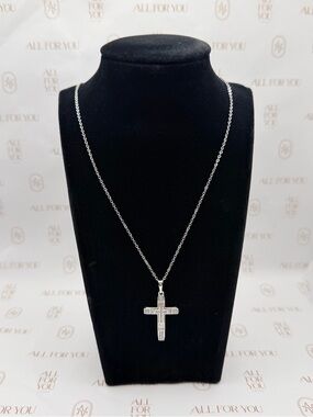NWT Stainless Steel Cross Set | 18" Chain & 35mm Pavé Cross | All For You